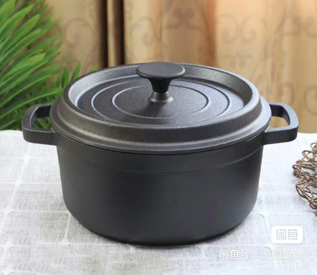 Cast iron stew pot, thickened and uncoated double ear stew pot, non stick pot